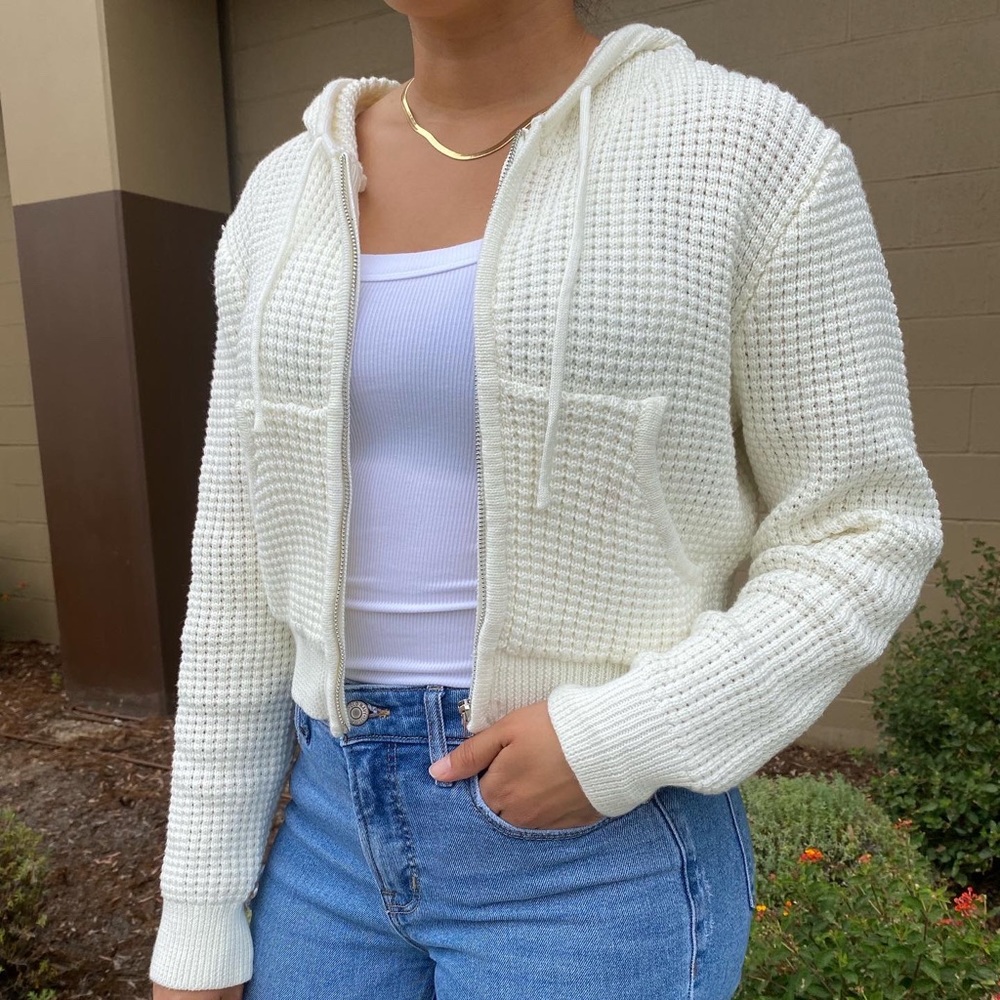 Spring Women’s Knit Zip Up Sweater 🌸